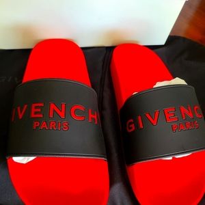 Givenchy Pool Slides Black and Red Men Size 42. (Size 9 Men)